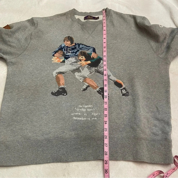 Akoo collegiate football 1946 embroidered crewneck XXL gray 28577 - Picture 4 of 14